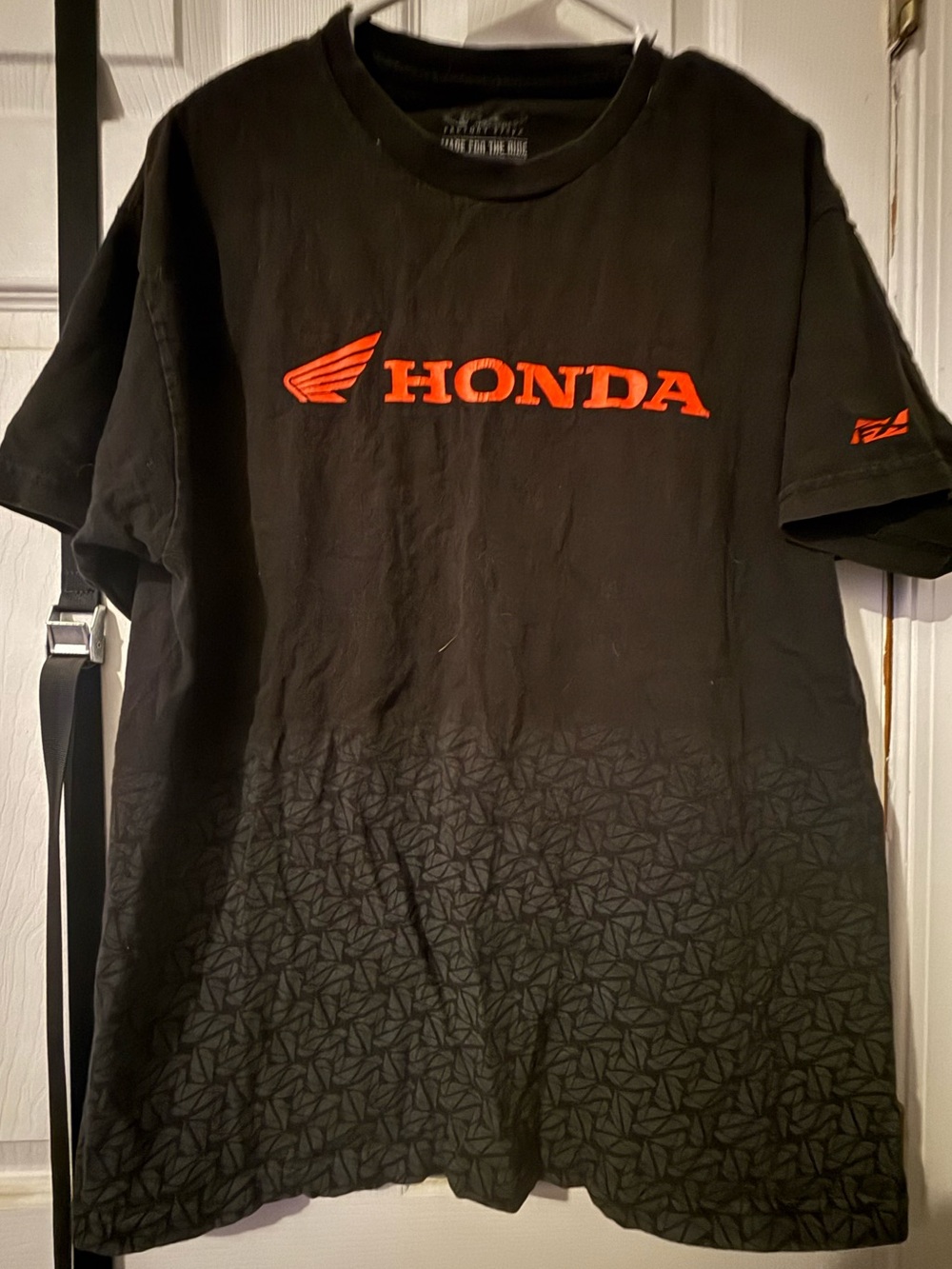 Men's Black T‑Shirt with Orange Logo